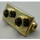 3938 Chrome Gold Hinge Brick 1 x 2 Top Plate Thin  Custom Chromed by BUBUL