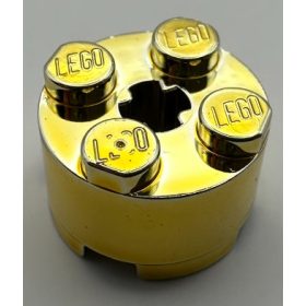   3941 | Chrome Gold Brick, Round 2 x 2  | Custom Chromed by Bubul