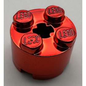   3941 | Chrome Red Brick, Round 2 x 2  | Custom Chromed by Bubul