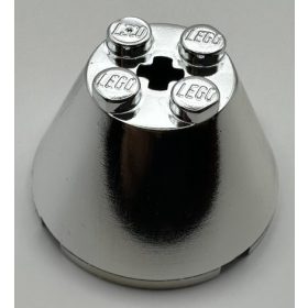   3943 Chrome Silver Cone 4 x 4 x 2 with Axle Hole  3943 3943b Custom Chromed by BUBUL