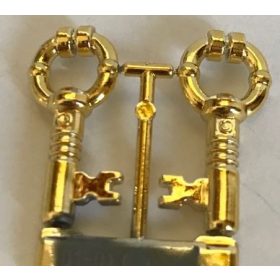   40359 Chrome Gold Minifigure, Utensil Keys, 2 on Sprue Custom Chromed by BUBUL