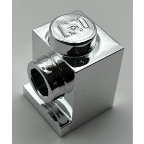   4070 Chrome Silver Brick, Modified 1 x 1 with Headlight  4070 Custom Chromed by BUBUL