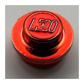   4073, 6141 | Chrome Red Plate, Round 1 x 1 Straight Side | Custom Chromed by Bubul