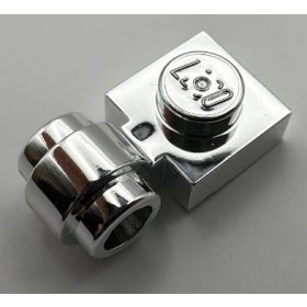   Chrome Silver Plate, Modified 1 x 1 with Clip Light - Thick Ring  Part: 4081b 4081 Custom Chromed by Bubul