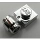 Chrome Silver Plate, Modified 1 x 1 with Clip Light - Thick Ring  Part: 4081b 4081 Custom Chromed by Bubul