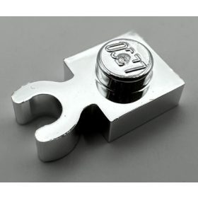   4085, 44860, 60897, 93793 | Chrome Silver Plate, Modified 1 x 1 with Clip Vertical - Type 4 (thick open O clip) | Custom Chromed by Bubul