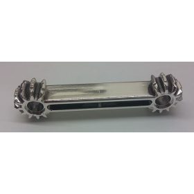   41666 Chrome Silver Technic, Arm 1 x 7 with Gear 9 Tooth Double Bevel Ends  Custom Chromed by Bubul