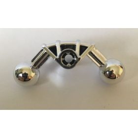   41670 Chrome Silver Bionicle Ball Joint 4 x 4 x 2 90 Degree with 2 Ball Joints and Axle Hole Custom Chromed by BUBUL