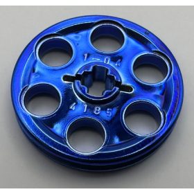   4185_BLUE Chrome BLUE Technic Wedge Belt Wheel (Pulley)   4185 Custom chromed by BUBUL