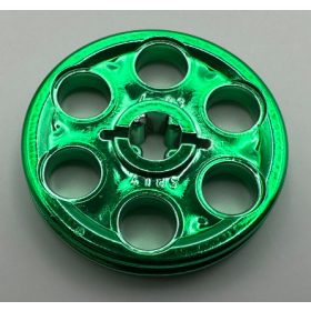   4185 Chrome GREEN Technic Wedge Belt Wheel (Pulley)  Custom Chromed by BUBUL