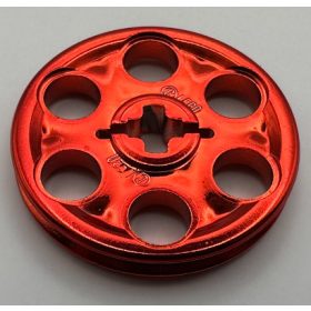   4185 Chrome-RED Technic Wedge Belt Wheel (Pulley)  Part 4185 Custom Chromed by BUBUL