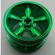 42716 Chrome Green Wheel 30.4mm D. x 20mm with No Pin Holes and 5 Large Spokes Custom Chromed by BUBUL
