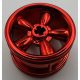 42716 Chrome RED Wheel 30.4mm D. x 20mm with No Pin Holes and 5 Large Spokes Custom Chromed by BUBUL