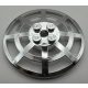 Chrome Silver Dish 6 x 6 Inverted (Radar) Webbed - Type 2 (underside attachment positions at 90 degrees)   4285b or 30234  Custom Chromed by BUBUL