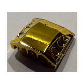   44675 Chrome gold Slope, Curved 2 x 2 No Studs, 3 Side Ports Recessed  44675 Custom Chromed by BUBUL