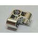 Chrome Silver Technic, Pin Connector Perpendicular 2 x 2 Bent   44809  Custom Chromed by BUBUL