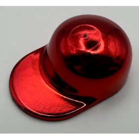   4485 Chrome-RED  Minifig, Headgear Cap - Long Flat Bill Custom chromed by Bubul