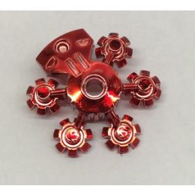  Chrome-RED Bionicle Weapon 5 x 5 Shield with Gear Tips  part 44938 Custom Chromed by BUBUL