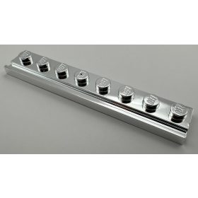   4510 | Chrome Silver Plate, Modified 1 x 8 with Door Rail | Custom Chromed by BUBUL