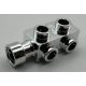 4595 - Chrome Silver Brick, Modified 1 x 2 x 2/3 with Studs on Sides - Custom Chromed by BUBUL