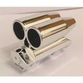   Chrome Silver Technic Engine Tuneable, Block with Two Round Air Scoops (for part 2133)  Part: 46452 Custom chromed by BUBUL
