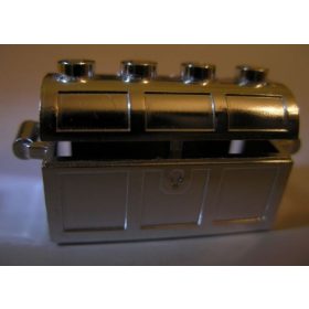   4738 Chrome Silver Container, Treasure Chest, Complete Assembly - Thick Hinge, Slots in Back   4738ac01  Custom chromed by Bubul