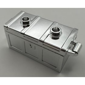   4738, 80835 | Chrome Silver Container, Treasure Chest with Slots in Back and (Same Color) Flat Lid | Custom Chromed by Bubul