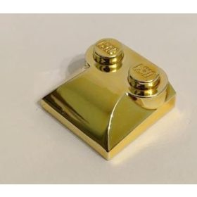   47457 Chrome Gold Brick, Modified 2 x 2 x 2/3 Two Studs, Curved Slope End  Custom Chromed by BUBUL