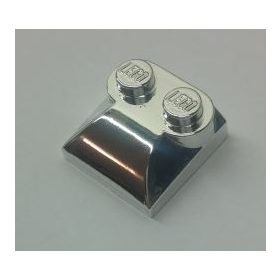   47457 Chrome Silver Brick, Modified 2 x 2 x 2/3 Two Studs, Curved Slope End   Custom Chromed by BUBUL
