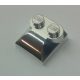 47457 Chrome Silver Brick, Modified 2 x 2 x 2/3 Two Studs, Curved Slope End   Custom Chromed by BUBUL