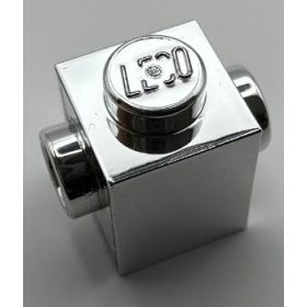   47905 Chrome Silver Brick, Modified 1 x 1 with Studs on 2 Sides, Opposite   Custom Chromed by BUBUL
