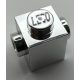 47905 Chrome Silver Brick, Modified 1 x 1 with Studs on 2 Sides, Opposite   Custom Chromed by BUBUL