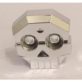   Chrome Silver Rock Skull 1 x 4 x 3 Relief with Two Pins  47990 Custom chromed by BUBUL