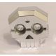 Chrome Silver Rock Skull 1 x 4 x 3 Relief with Two Pins  47990 Custom chromed by BUBUL