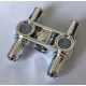 48989 | Chrome SILVER Technic, Pin Connector Perpendicular 3L with 4 Pins | Custom Chromed by BUBUL