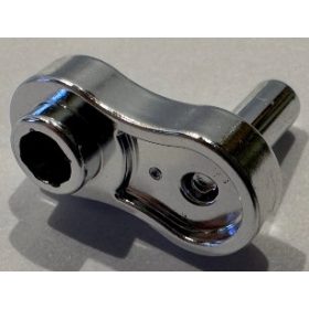   50018e Chrome Silver Minifigure, Weapon with Bar and Stud  Custom Chromed by BUBUL