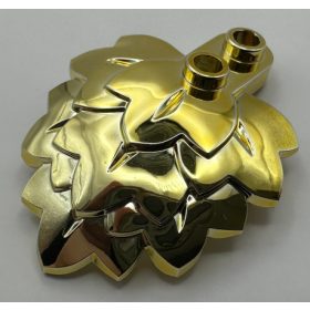   5058 | Chrome Gold Plant Plate, Round 1 x 2 with Layered Leaves  |  Custom Chromed by BUBUL