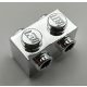 52107 Chrome silver Brick, Modified 1 x 2 with Studs on Sides Custom Chromed by BUBUL