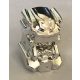 53596 Chrome Silver Minifigure, Head, Modified Bionicle Inika Toa Hewkii Plain Custom Chromed by BUBUL