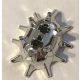 54177 Chrome Silver Minifigure, Weapon Spiked Ball Half with 2 Axle Holes Custom Chromed by Bubul