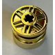 55982 Chrome GOLD Wheel 18mm D. x 14mm with Axle Hole, Fake Bolts and Shallow Spokes  Custom Chromed by Bubul