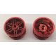 56145 | Chrome Red Wheel 30.4mm D. x 20mm with No Pin Holes and Reinforced Rim | Custom Chromed by Bubul