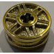 56903 Chrome Gold Wheel 18mm D. x 8mm with Fake Bolts and Shallow Spokes and Axle Hole  Custom Chromed by BUBUL