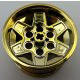 56908 Chrome Gold Wheel 43.2mm D. x 26mm Technic Racing Small, 6 Pin Holes similar than 41896  or 51488  Custom chromed by Bubul