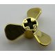 6041 | Chrome Gold Propeller 3 Blade 3 Diameter | Custom Chromed by BUBUL