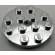 60474 Chrome Silver Plate, Round 4 x 4 with Hole  60474 Custom Chromed by BUBUL