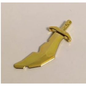   60752 Chrome Gold Minifig, Weapon Sword, Scimitar with Nicks Custom Chromed by BUBUL