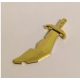 60752 Chrome Gold Minifig, Weapon Sword, Scimitar with Nicks Custom Chromed by BUBUL