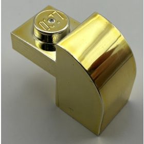   6091 | Chrome Gold Brick, Modified 1 x 2 x 1 1/3 with Curved Top | Custom Chromed by BUBUL