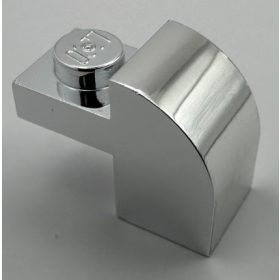   6091 | Chrome Silver Brick, Modified 1 x 2 x 1 1/3 with Curved Top | Custom Chromed by Bubul